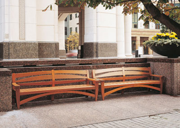 benches at Canary wharf