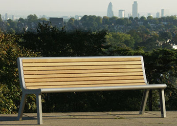 Parc bench at Alexandra Palace